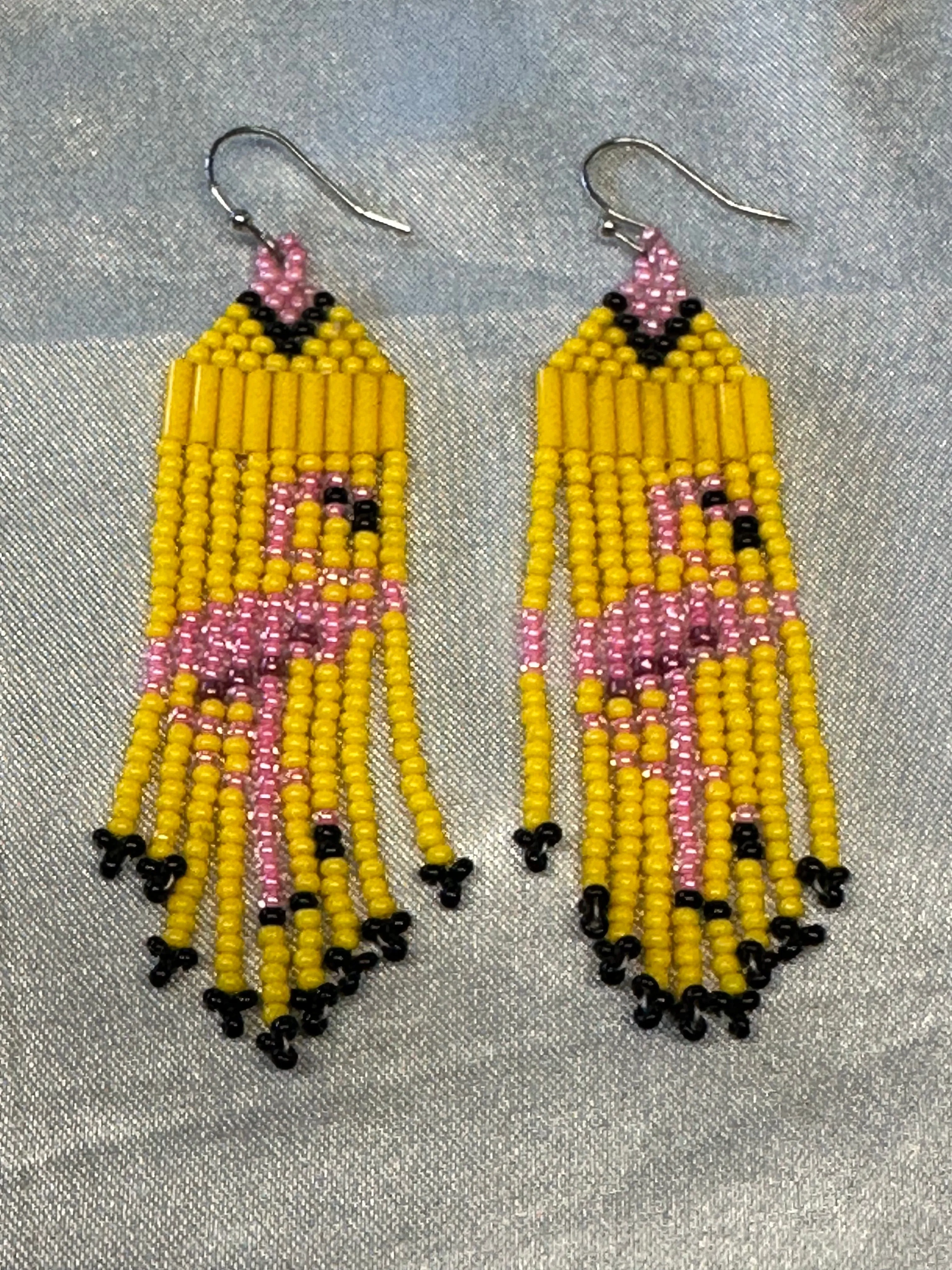 Beaded Fringe Dangle Earrings