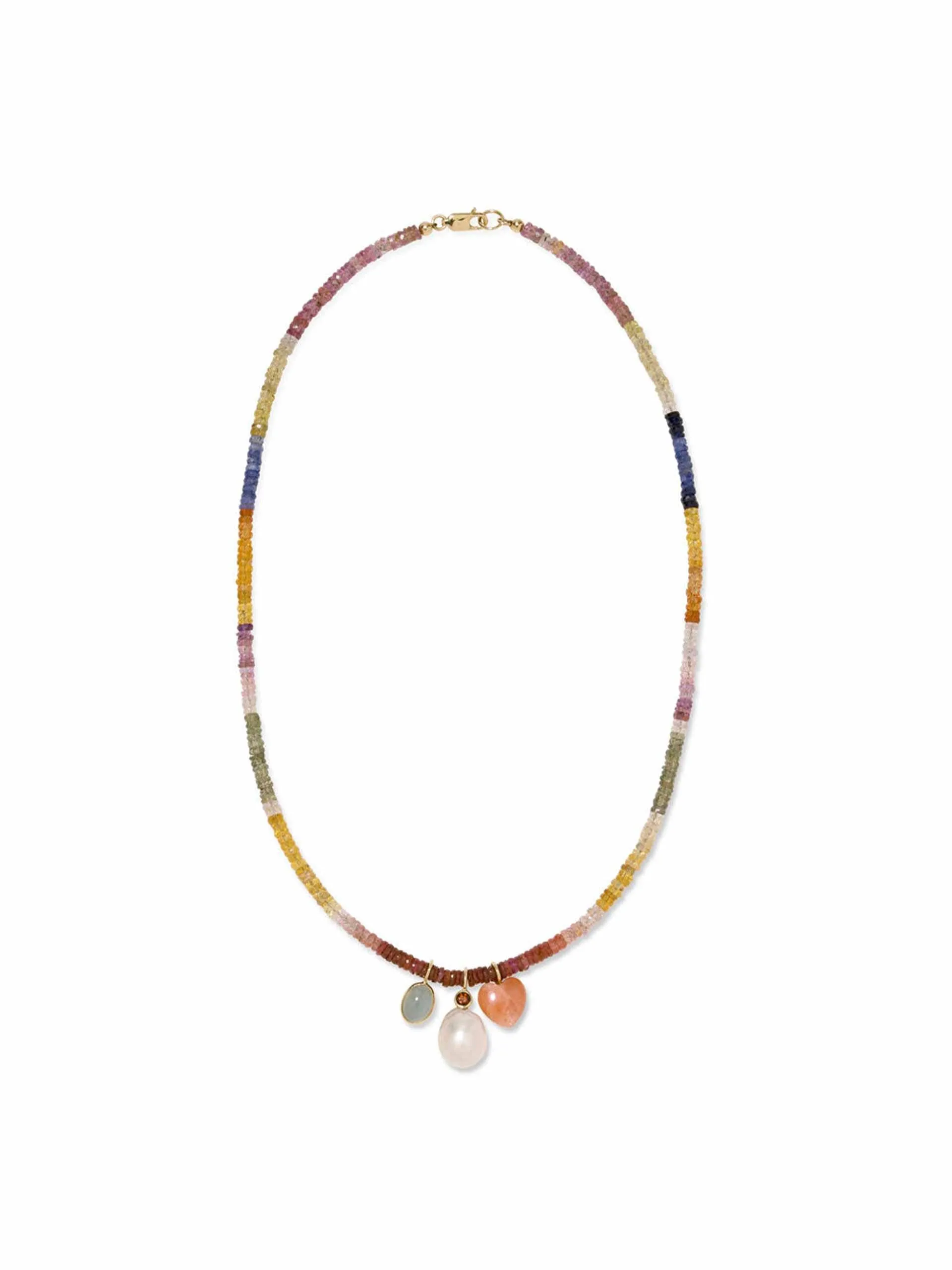 Beaded necklace with gemstones