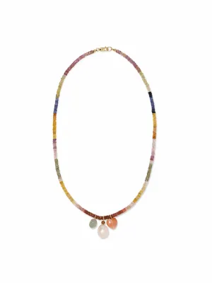 Beaded necklace with gemstones