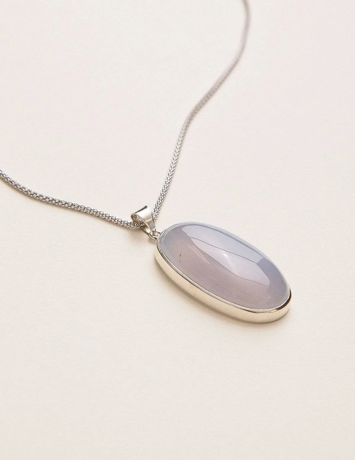 Blue Chalcedony Pendant Necklace