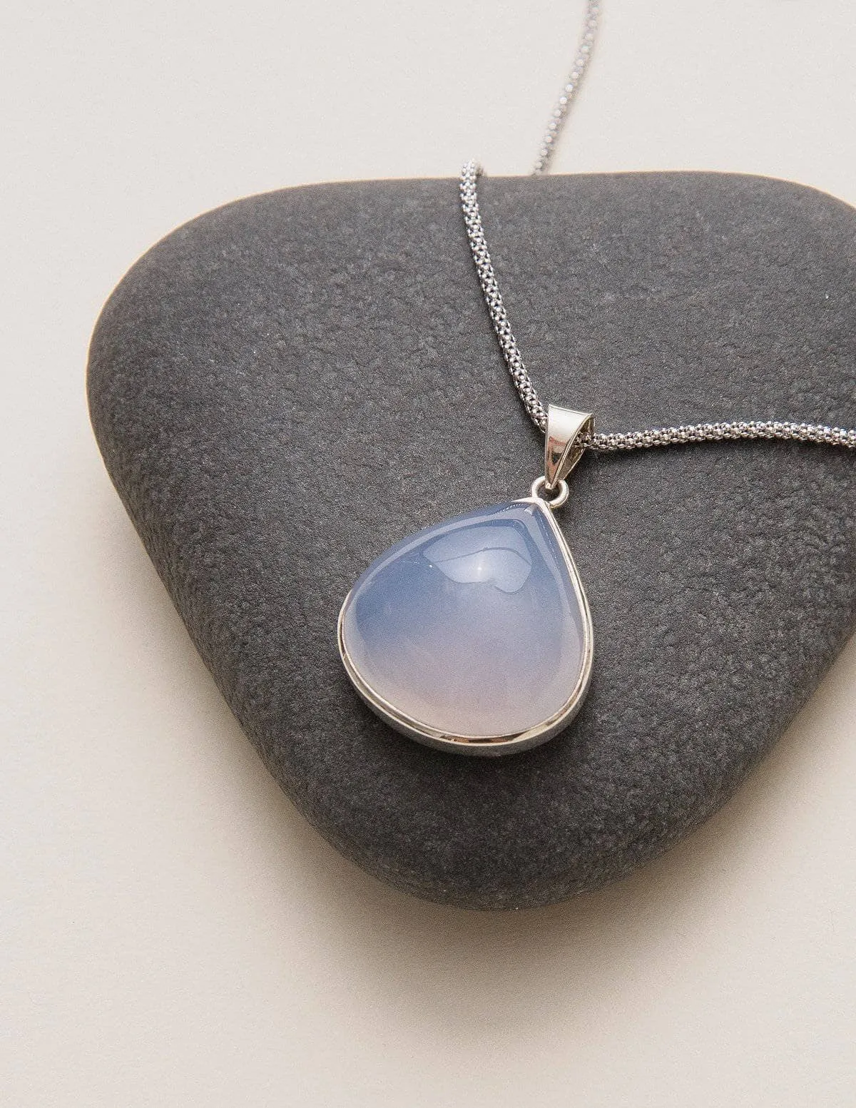 Blue Chalcedony Pendant Necklace