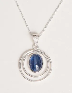 Blue Kyanite Silver Necklace