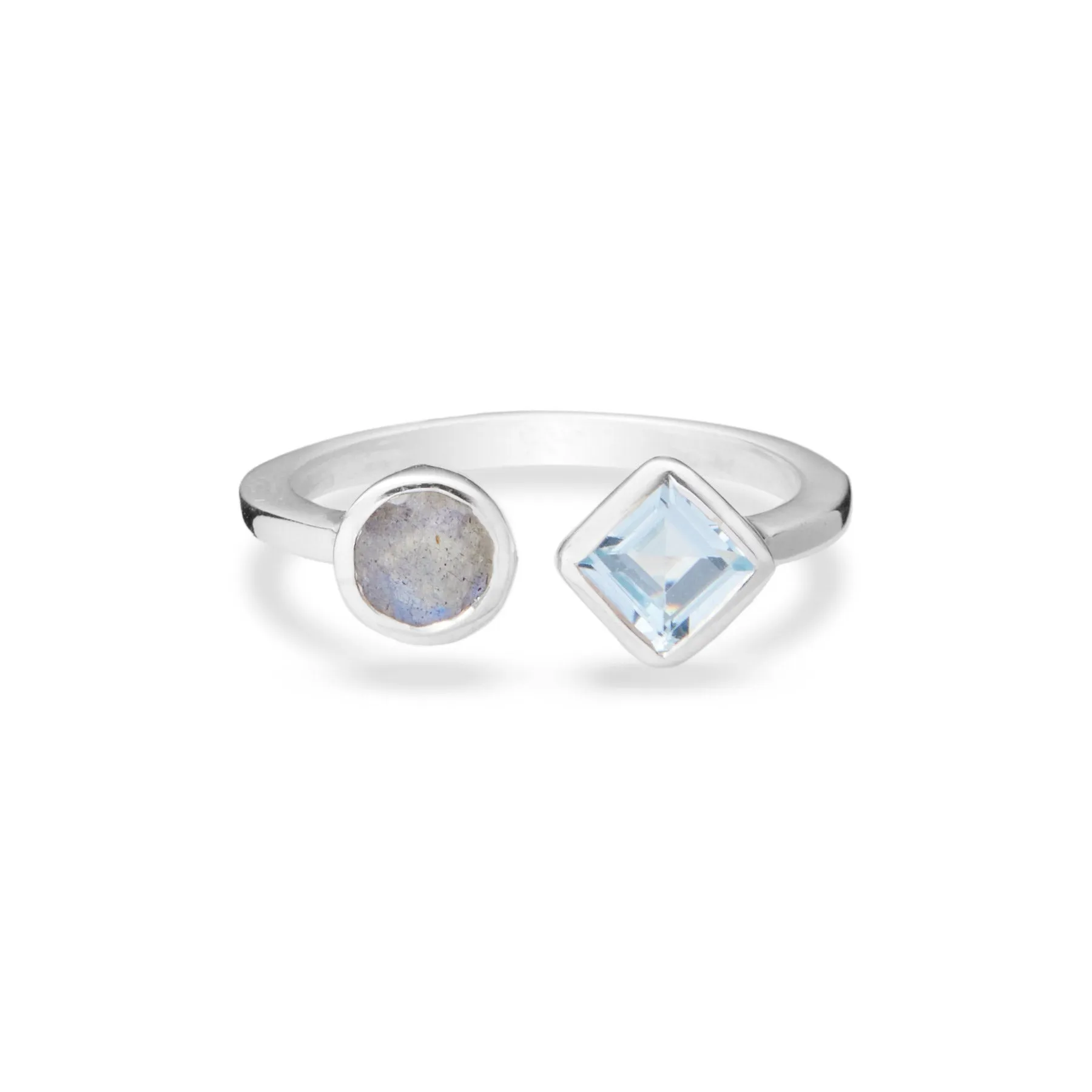 Blue Topaz & Labradorite Ring