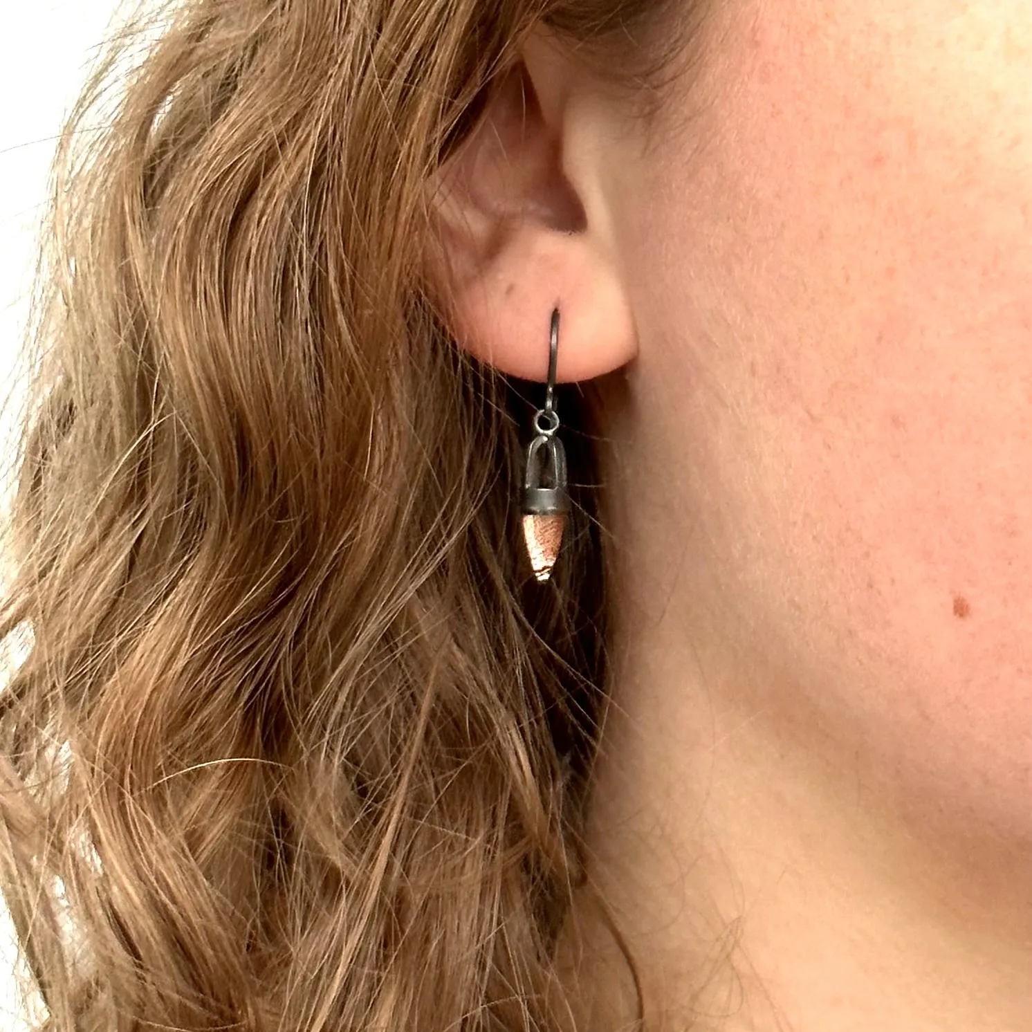 Brilliant Sunstone Buoy Earrings