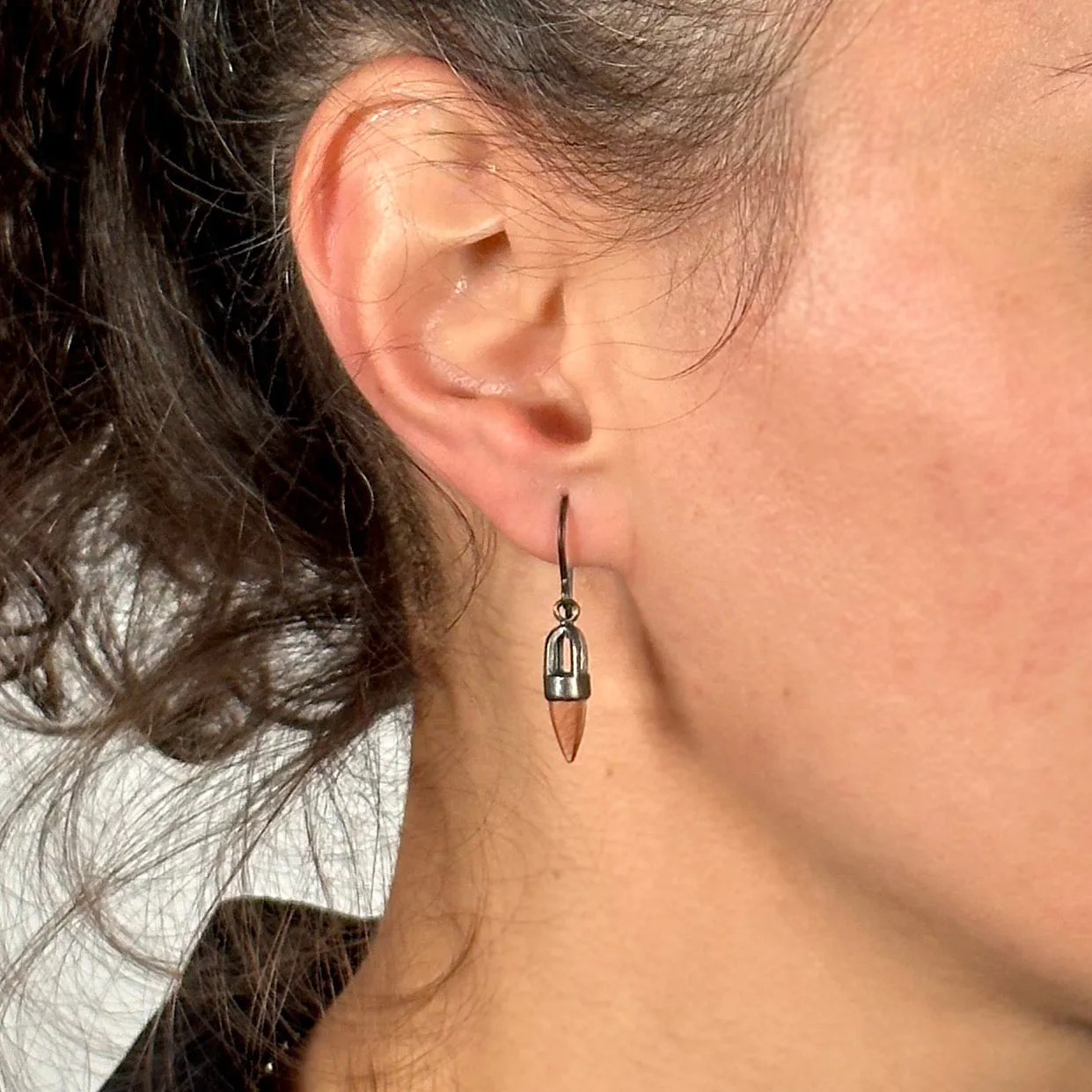 Brilliant Sunstone Buoy Earrings