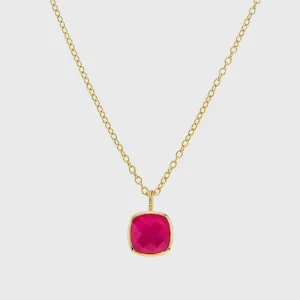 Brooklyn Fuchsia Pink Chalcedony & Gold Vermeil Necklace