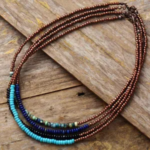 Bugang Crystals Seed Beads Choker Necklace