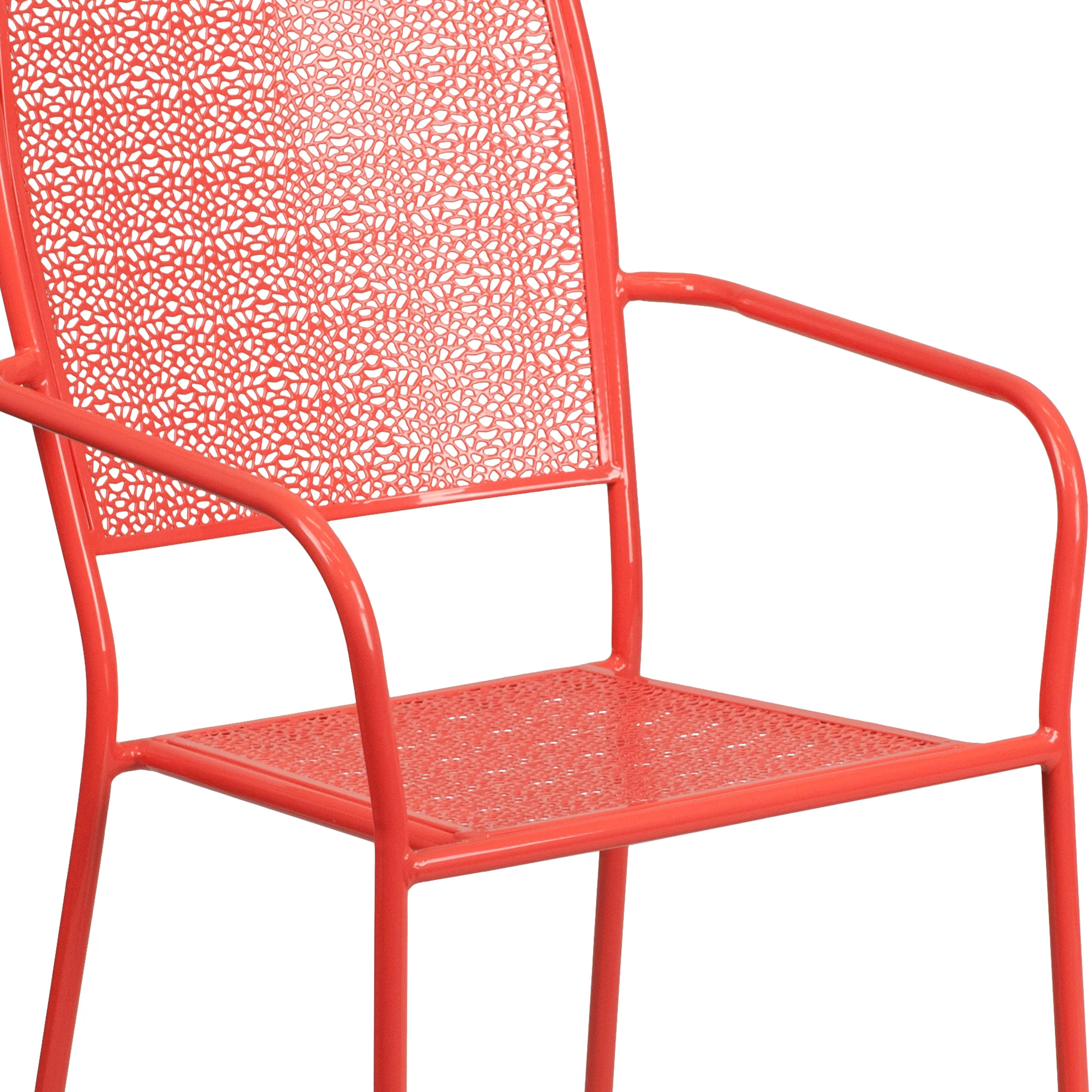 Coral Square Back Patio Chair CO-2-RED-GG