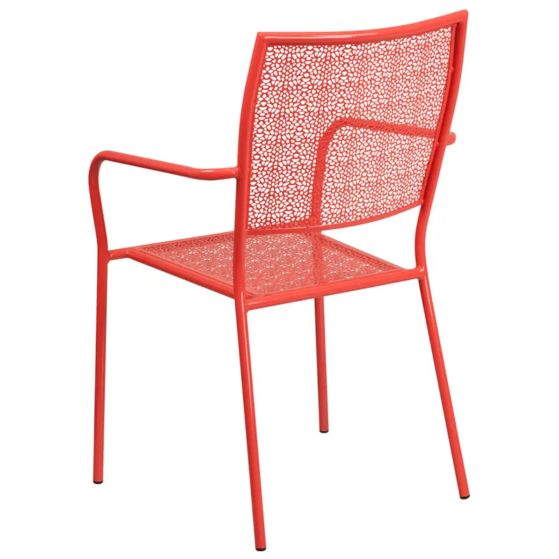 Coral Square Back Patio Chair CO-2-RED-GG