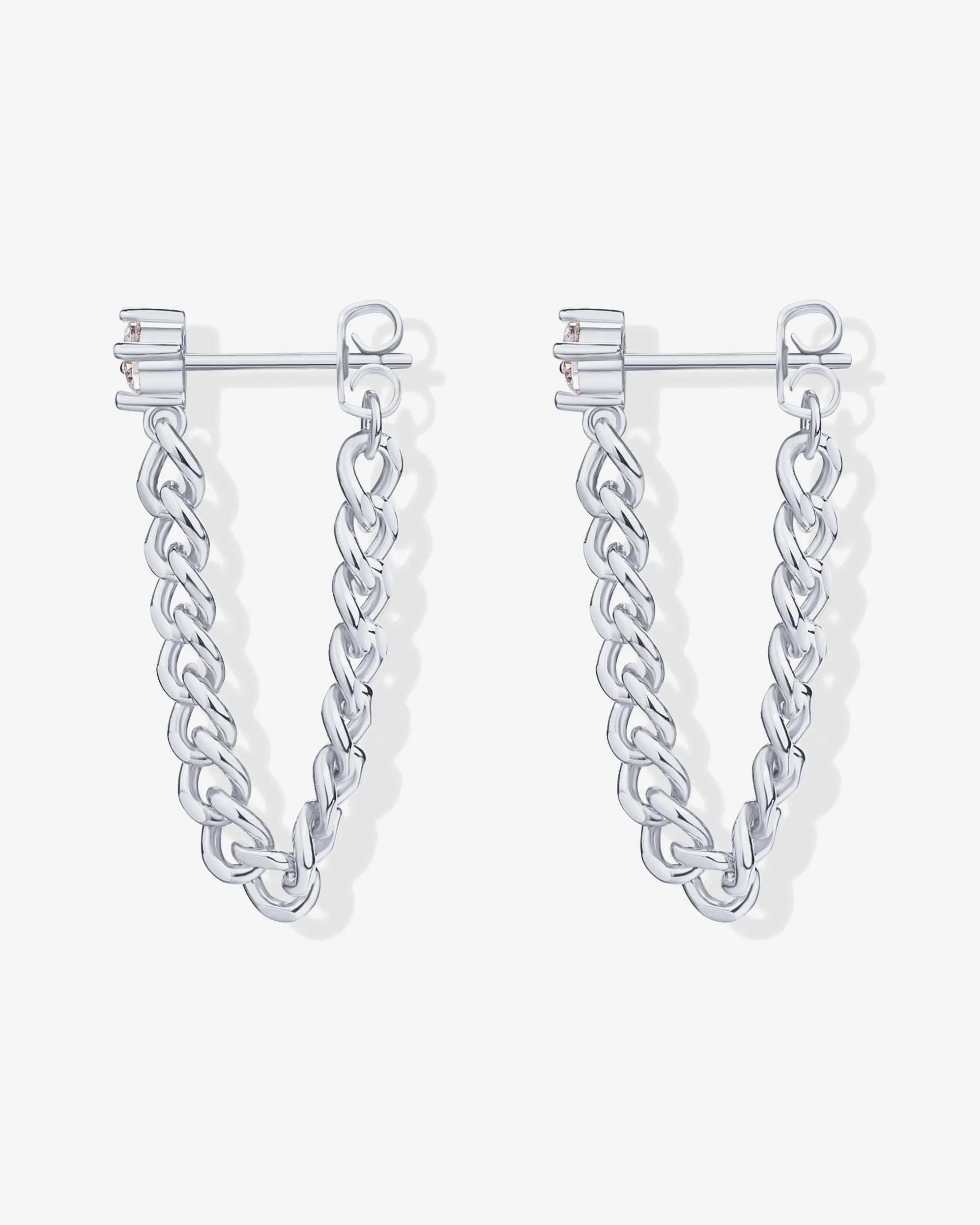 Cubic Zirconia Chained Earrings