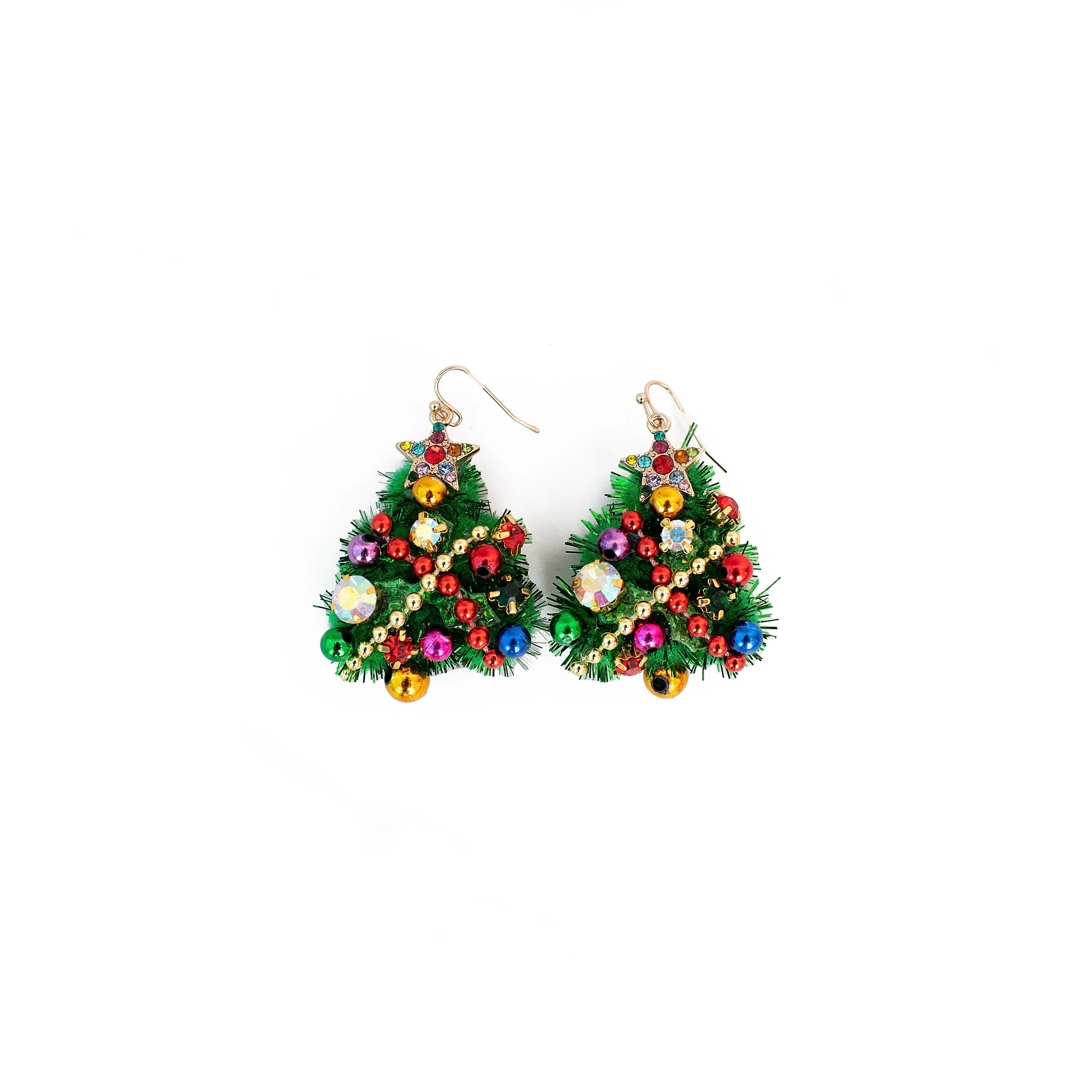 Dangle Christmas Tree Earrings