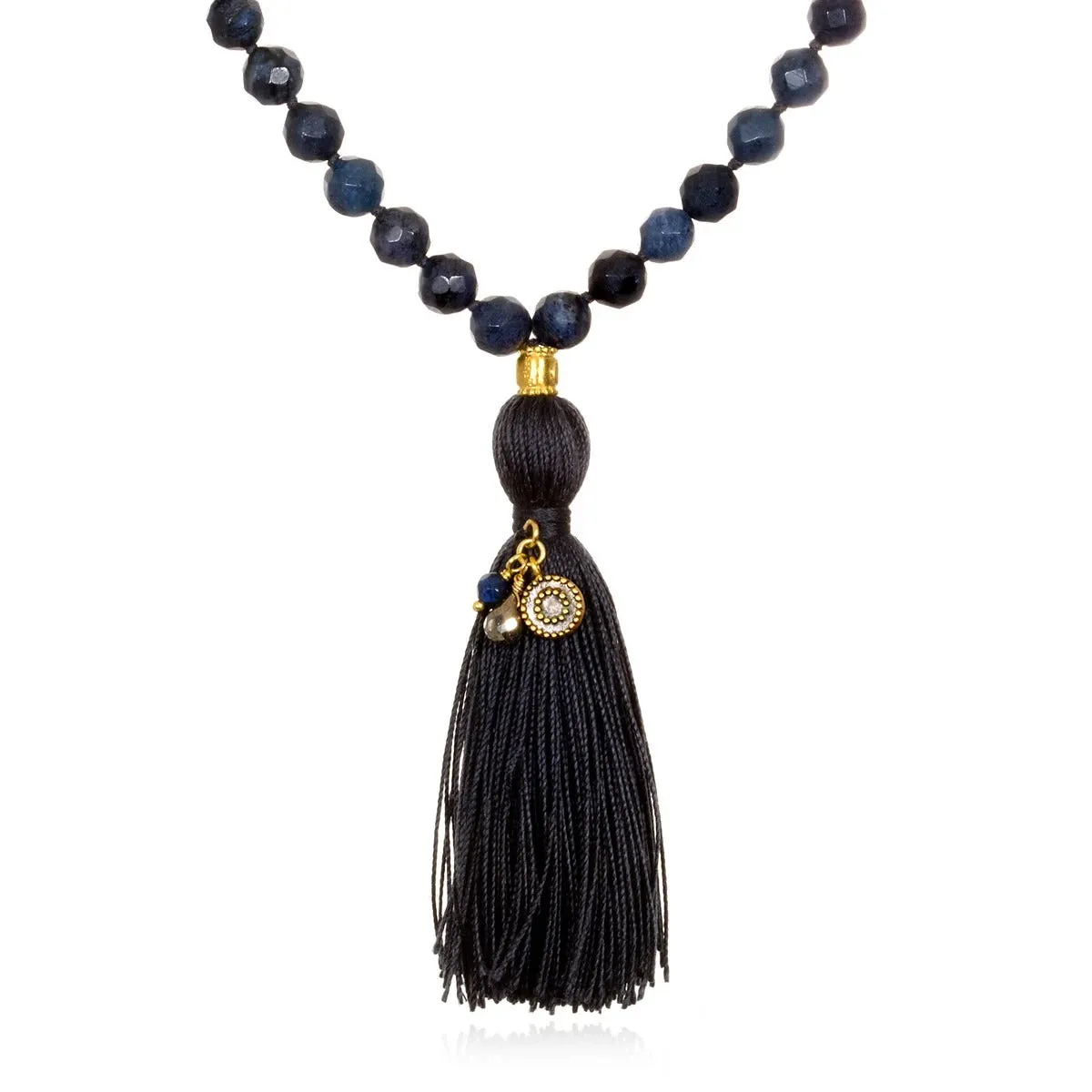 Deep Sky Dumortierite Sun Mala