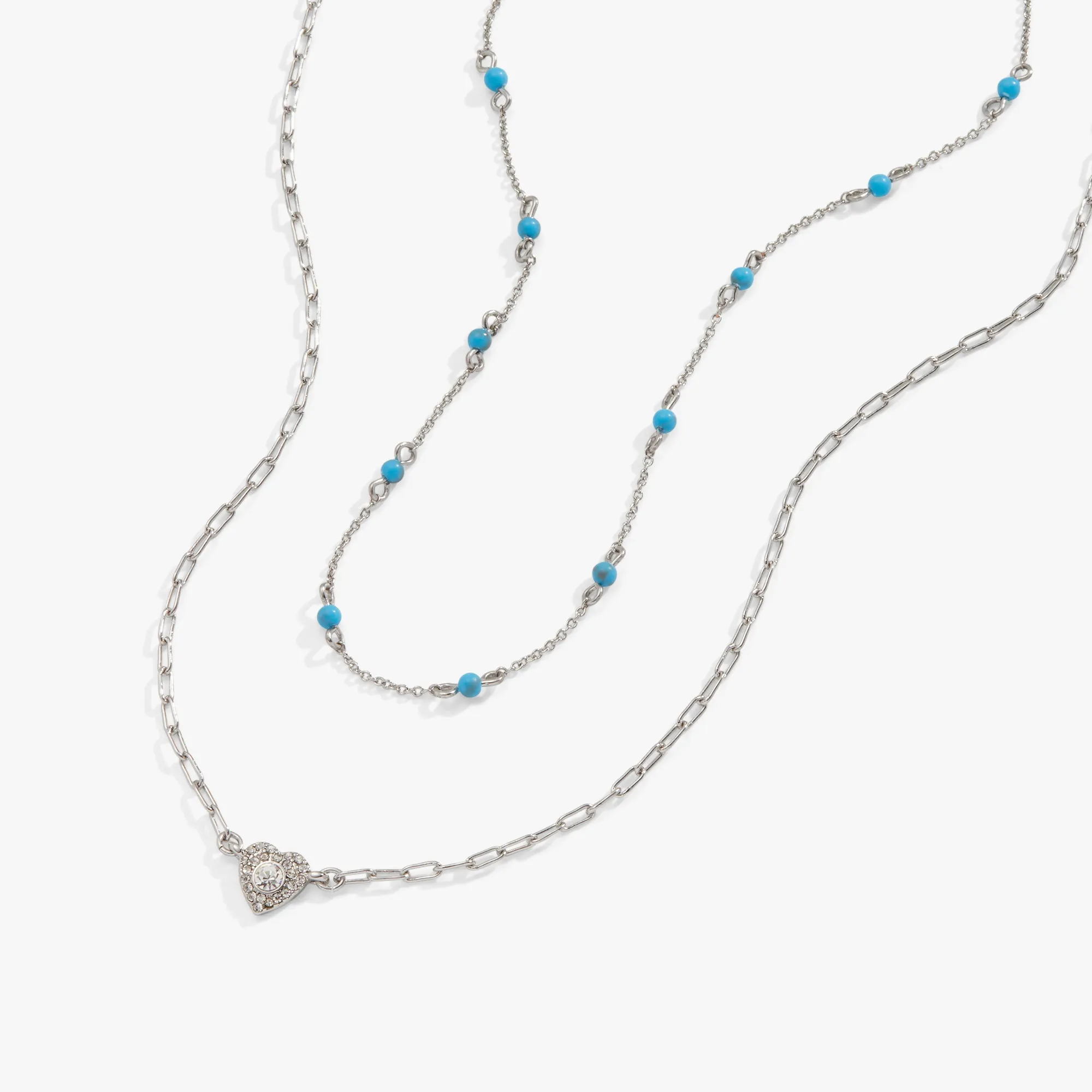 Delicate Heart Necklace, Reconstituted Turquoise