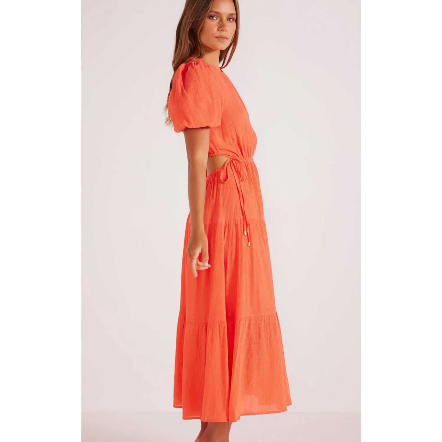 Dress Kelela Cut Out Midi - Coral