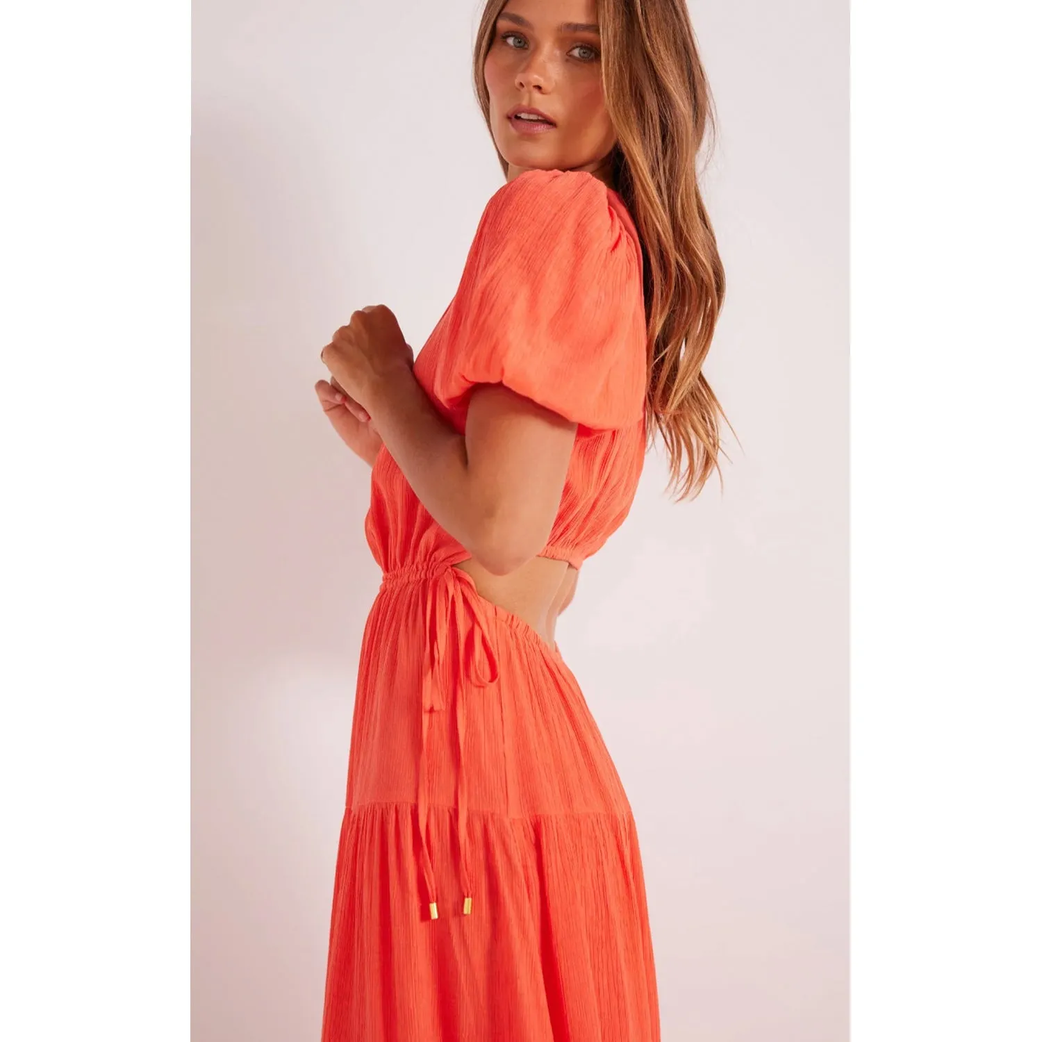 Dress Kelela Cut Out Midi - Coral