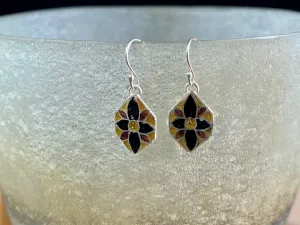 Enamel Silver Earrings