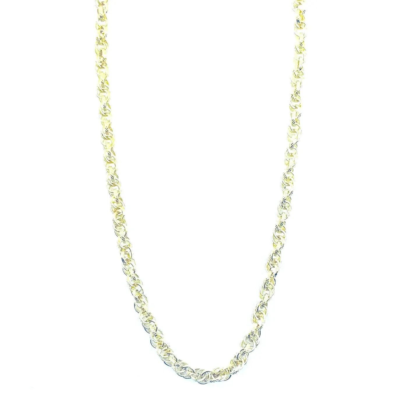 ESTATE 14 Yellow Gold 25-INCH 3.45MM TEXTURE CHAIN NECKLACE