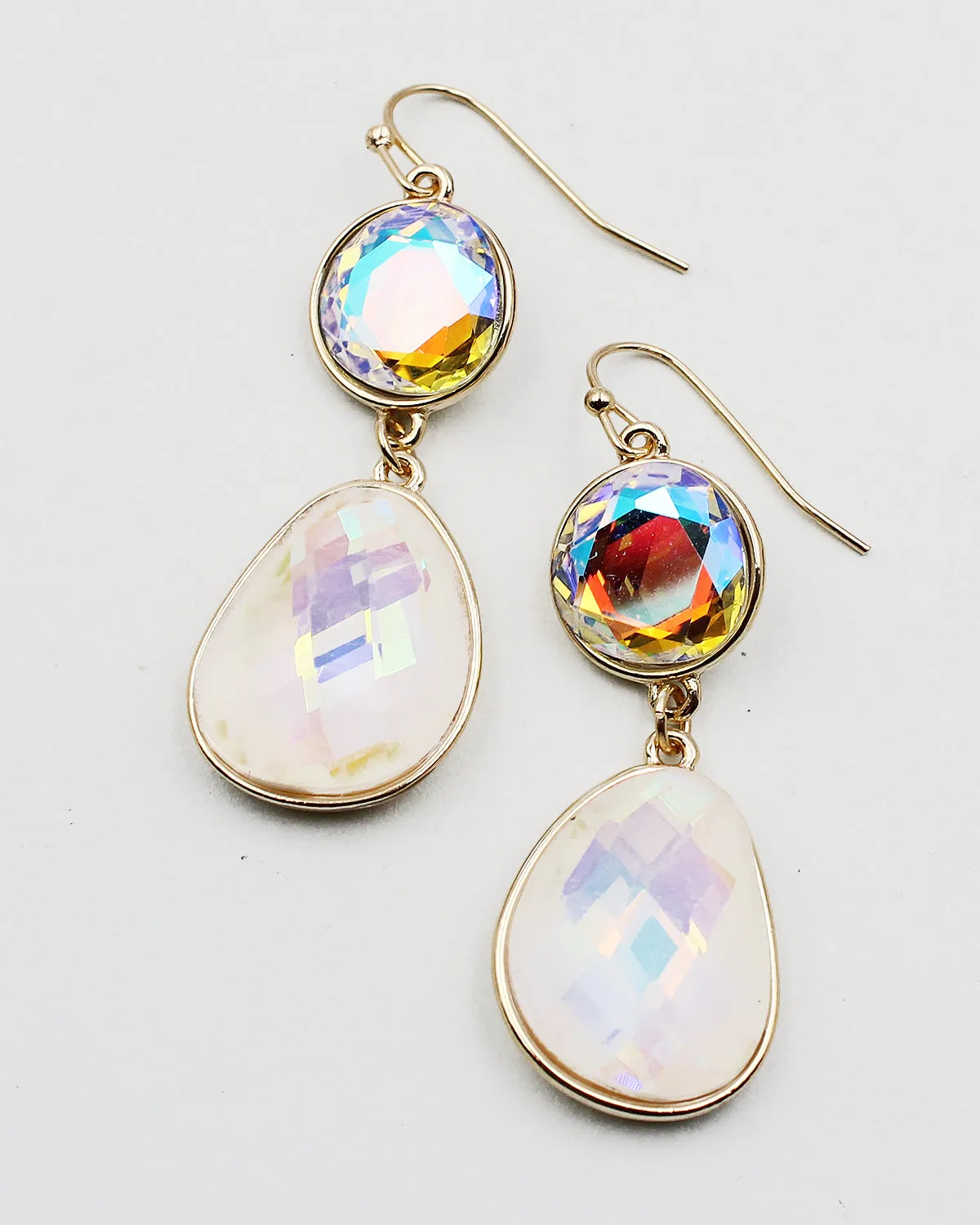 Faceted Crystal Drop Earrings