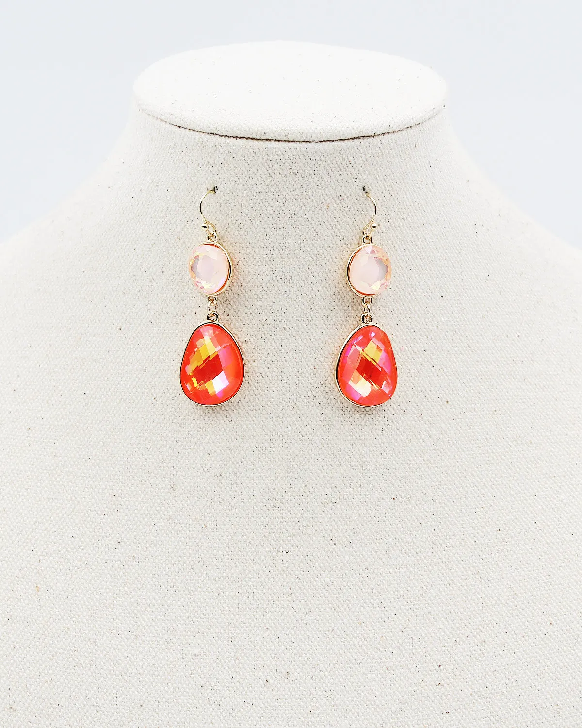 Faceted Crystal Drop Earrings