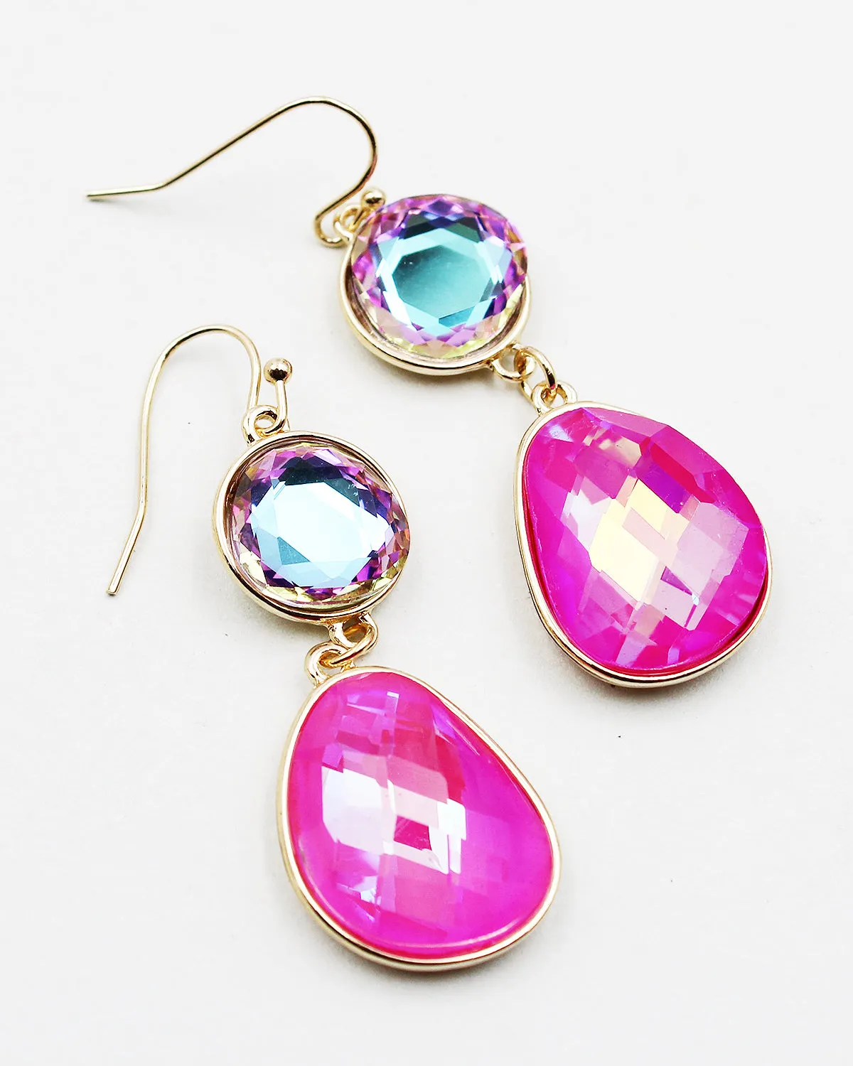 Faceted Crystal Drop Earrings