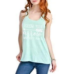 Follow your arrow tank tops •• Coral, teal, black, white, light brown and dark gray •• S - XXL