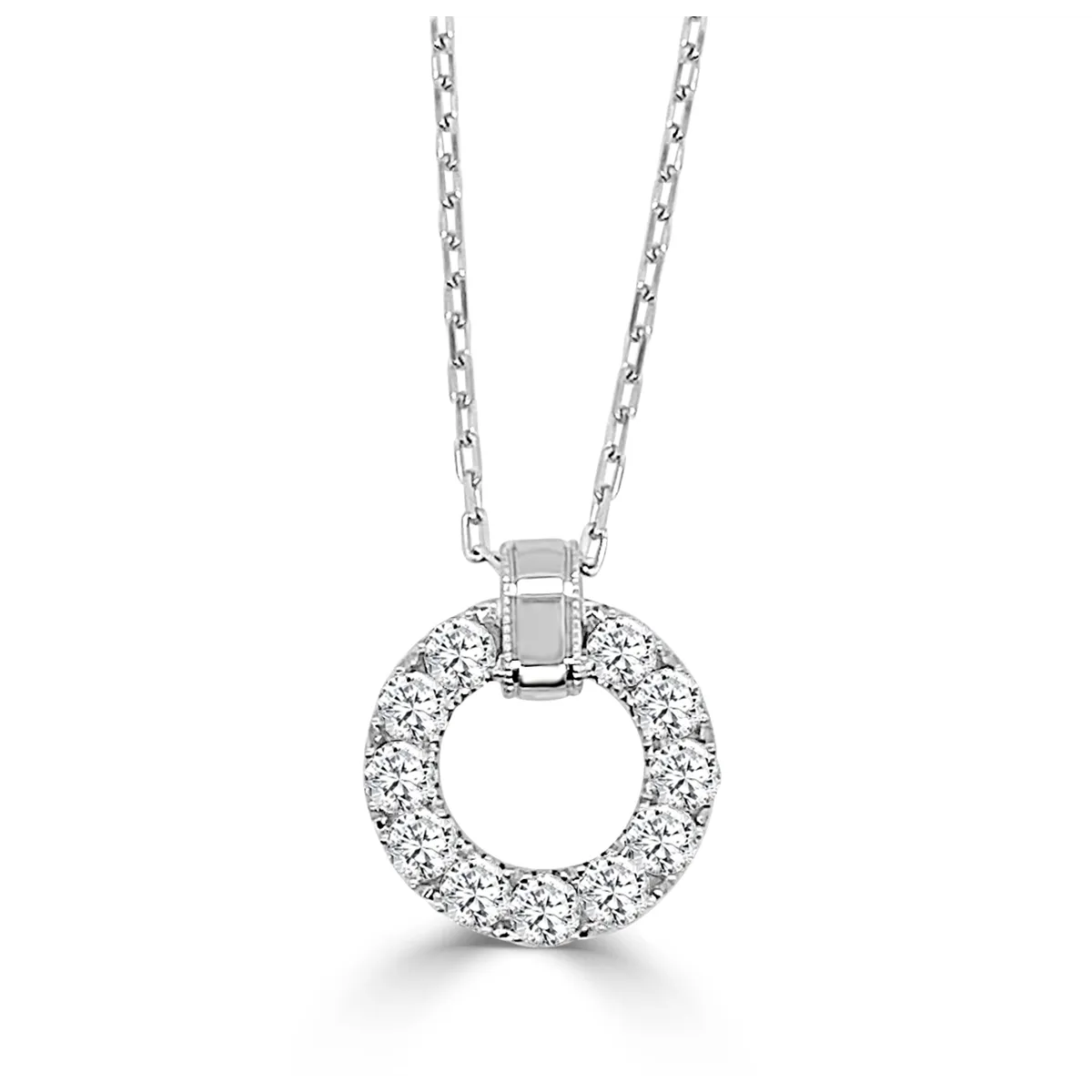 Frederic Sage 14K White Gold Diamond Open Nebula Pendant Necklace