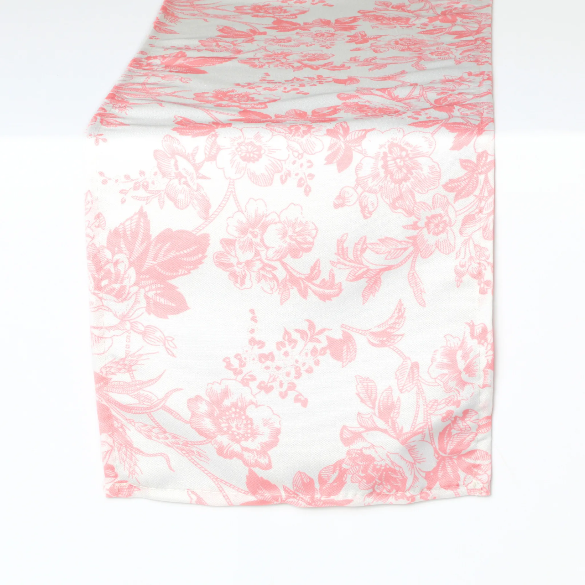 French Toile Table Runner - Coral