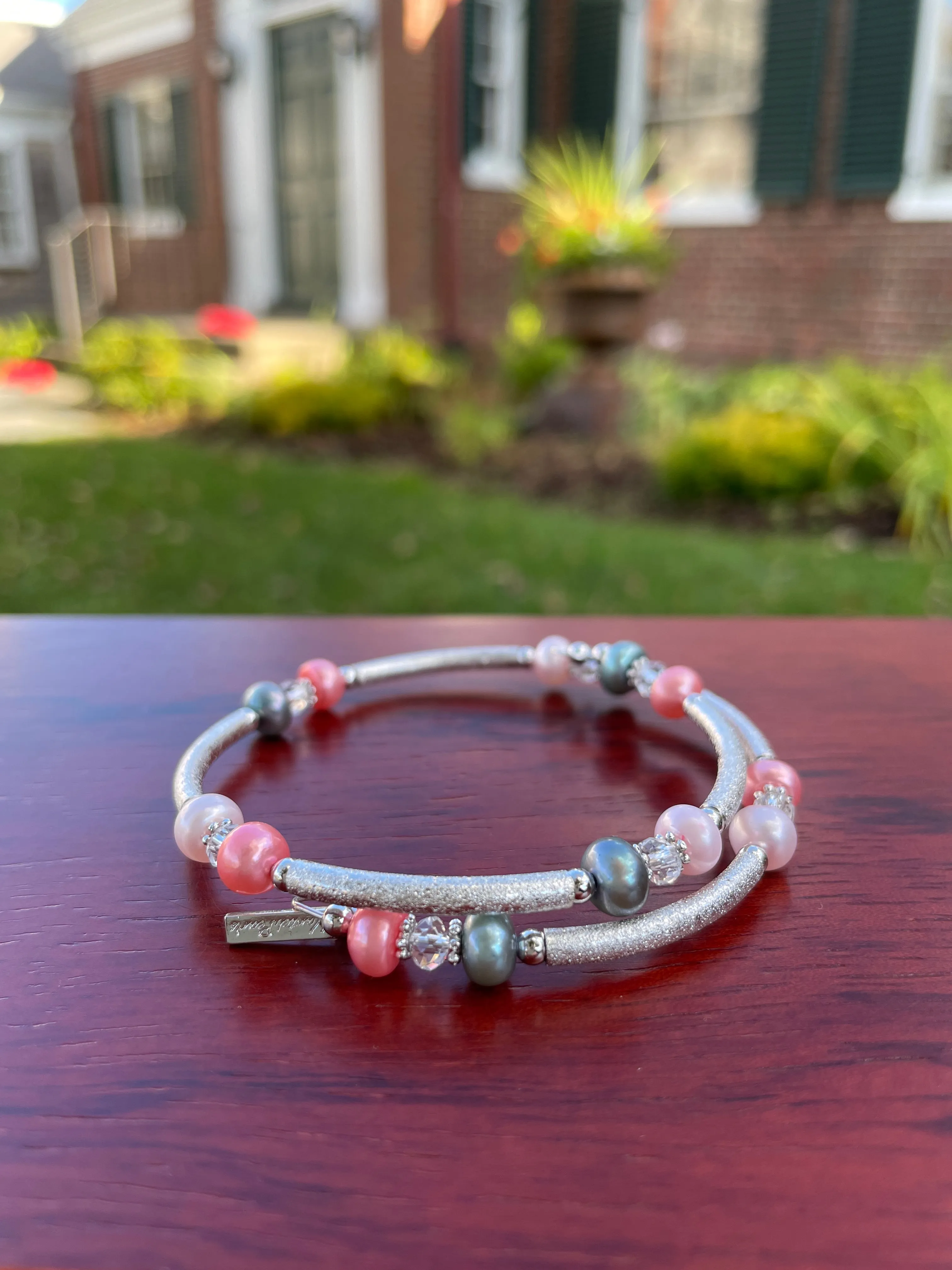 FRESH WATER PEARL CORAL BRACELET WRAP