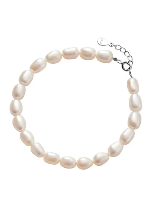 Freshwater Pearl Bracelet,  .925 Sterling Silver Cultured Pearl Bracelets