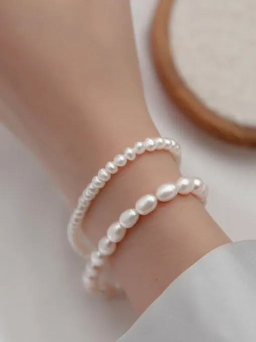 Freshwater Pearl Bracelet,  .925 Sterling Silver Cultured Pearl Bracelets