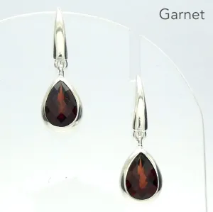 Garnet Earring, Faceted Teardrop, 925 Sterling Silver, p8