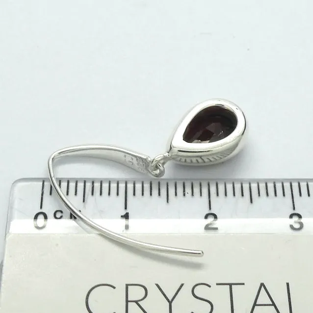 Garnet Earring, Faceted Teardrop, 925 Sterling Silver, p8