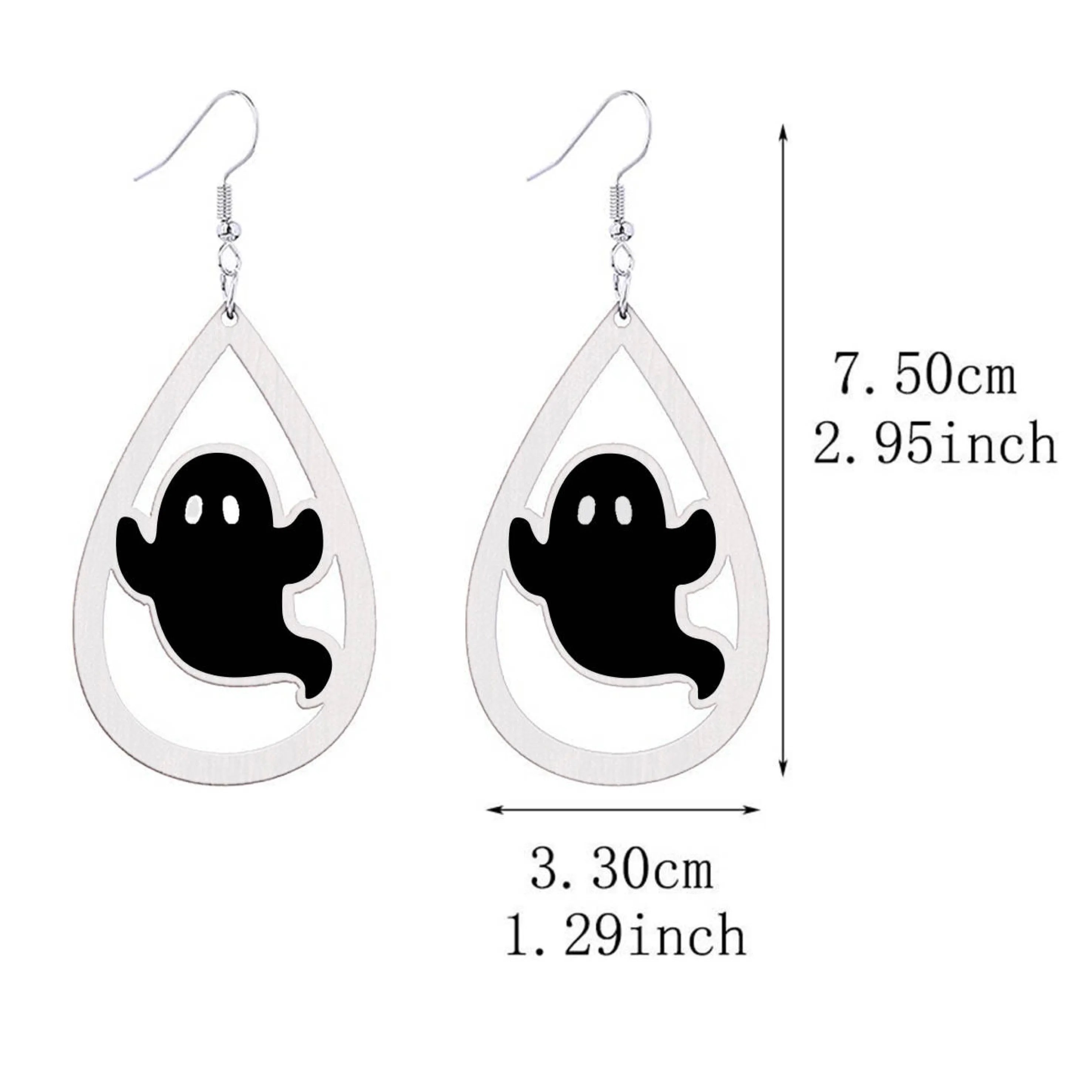 Ghostly Phantom Delight Wooden Drop Ear Bling