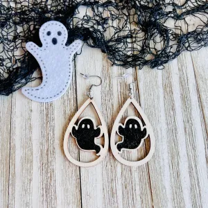 Ghostly Phantom Delight Wooden Drop Ear Bling