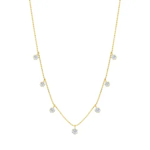 Graziela Medium Floating Diamond Necklace in Yellow Gold