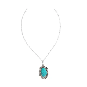 High Sierra Turquoise & Silver Tone Crafted Necklace