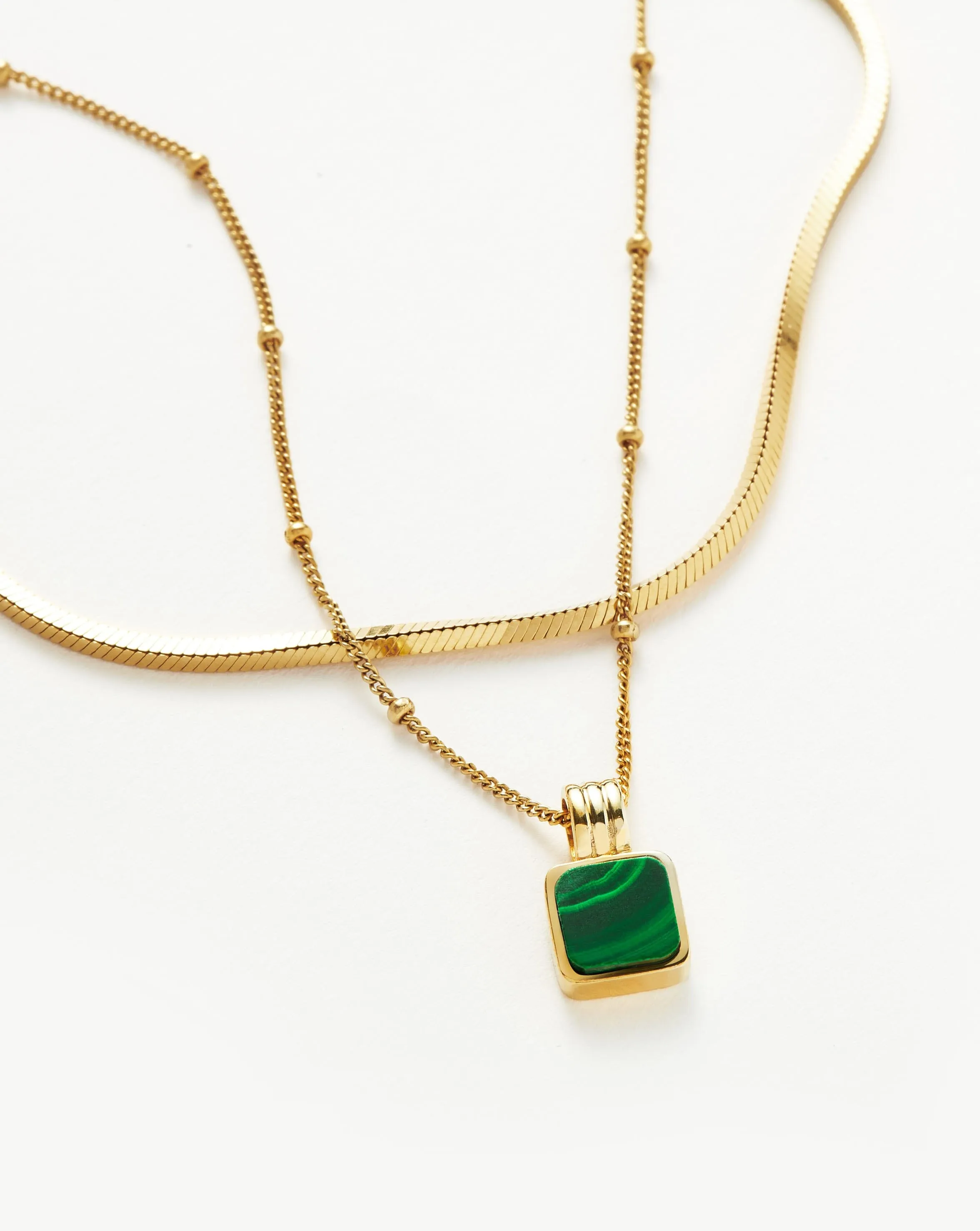 Iconic Lucy Williams Malachite Necklace Set | 18k Gold Vermeil/Malachite