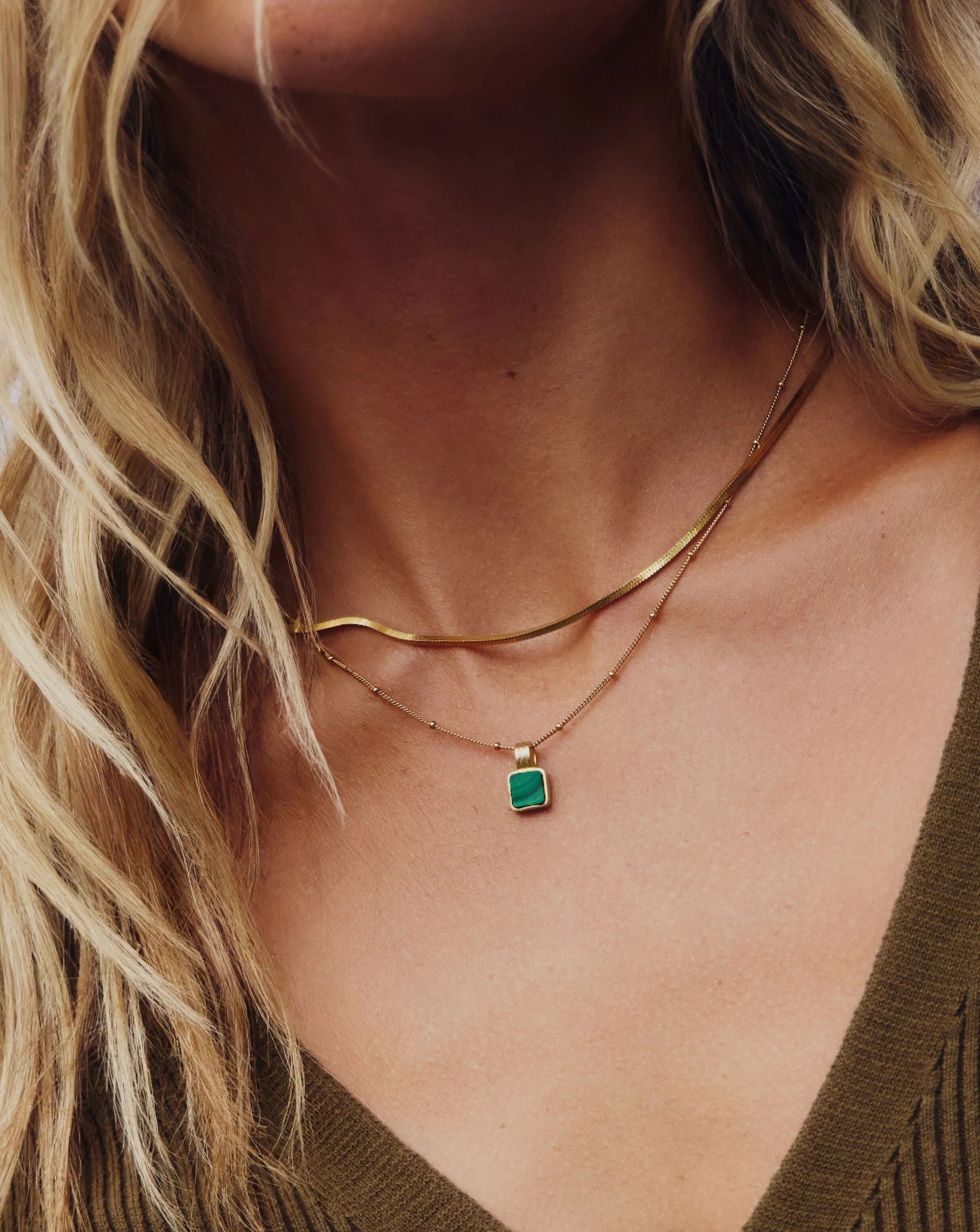 Iconic Lucy Williams Malachite Necklace Set | 18k Gold Vermeil/Malachite