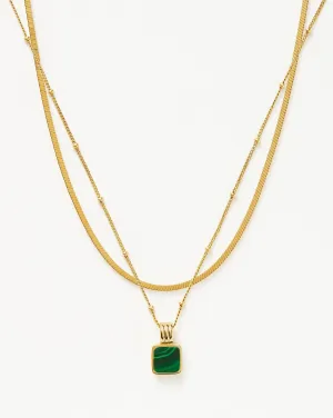 Iconic Lucy Williams Malachite Necklace Set | 18k Gold Vermeil/Malachite