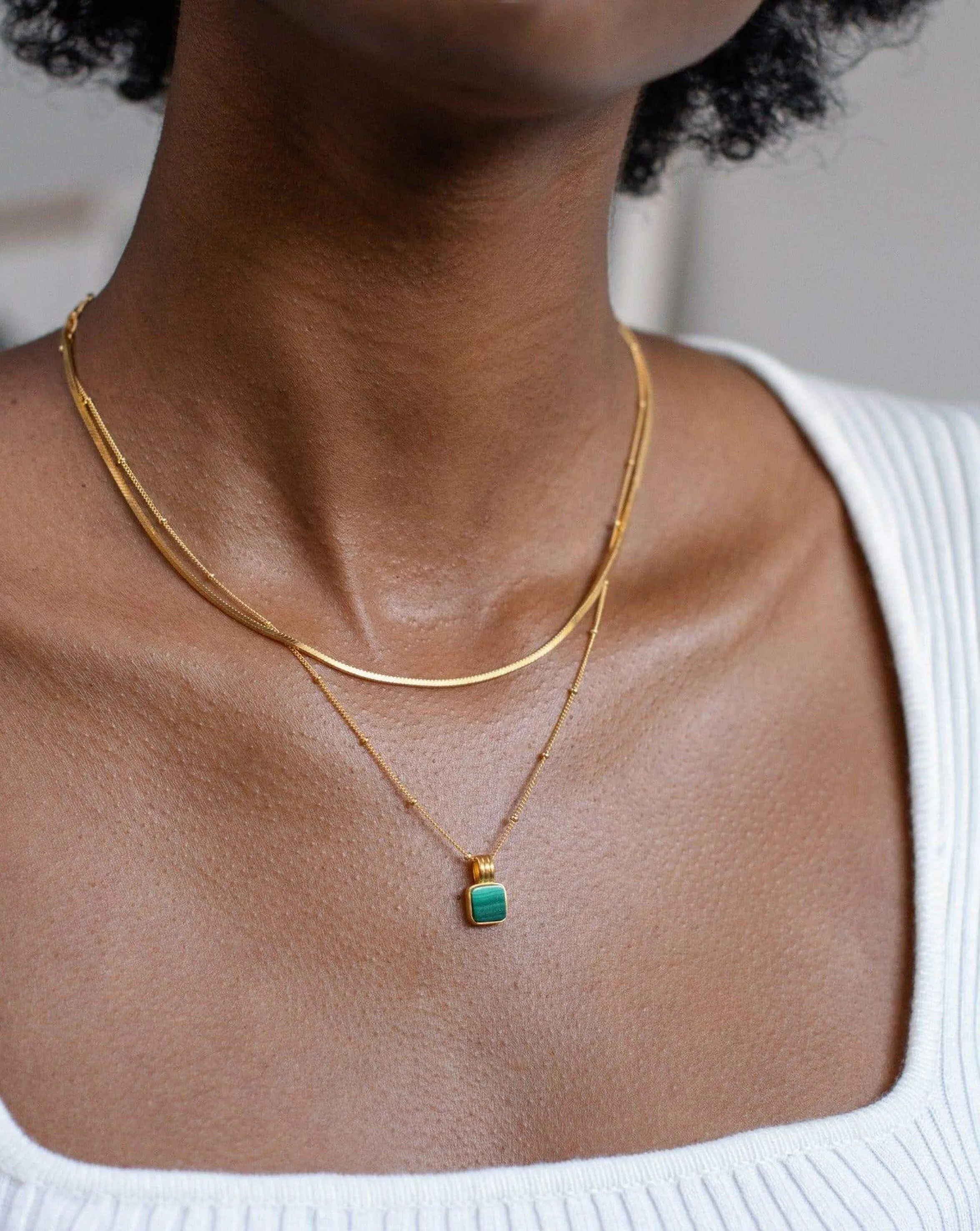 Iconic Lucy Williams Malachite Necklace Set | 18k Gold Vermeil/Malachite