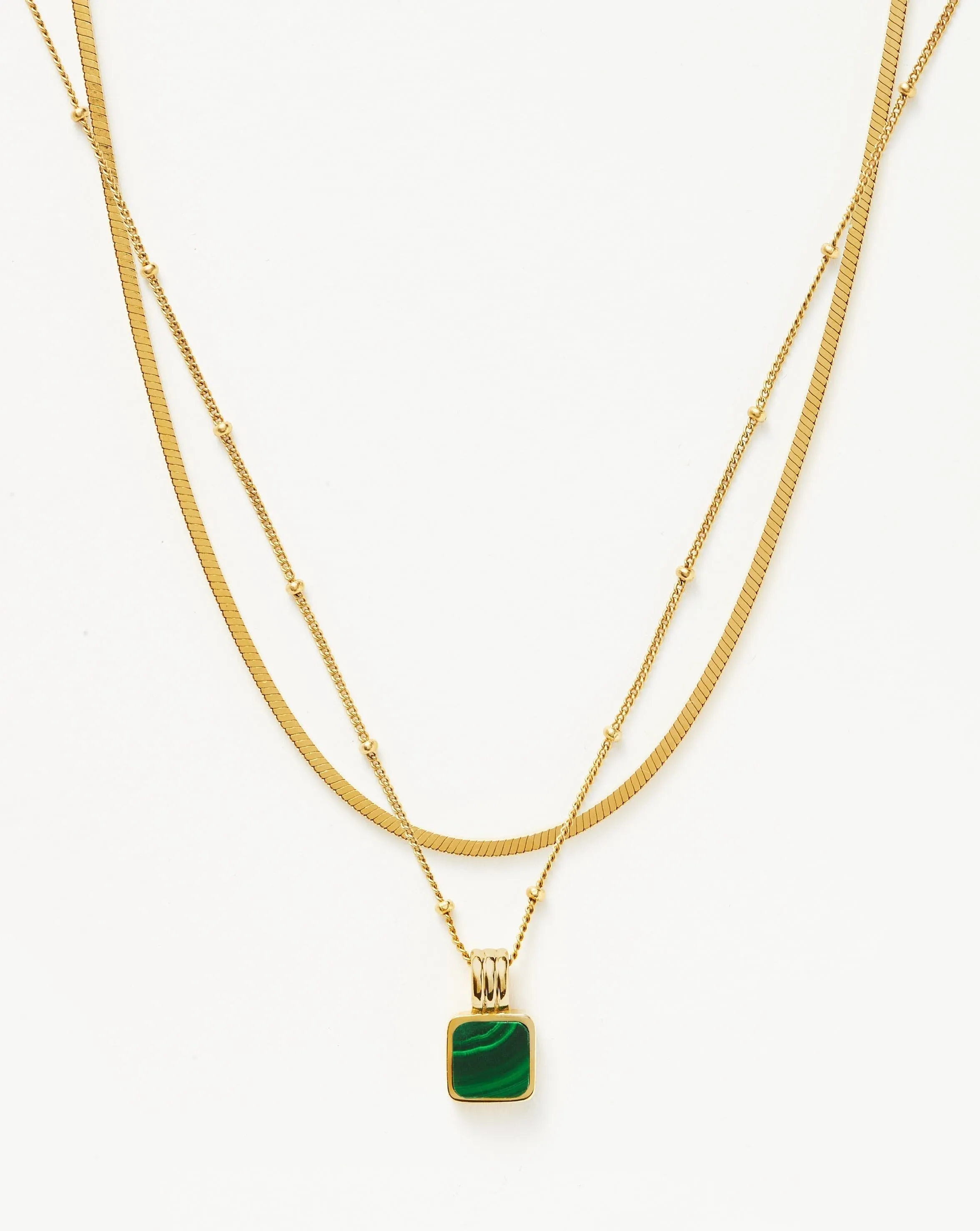 Iconic Lucy Williams Malachite Necklace Set | 18k Gold Vermeil/Malachite