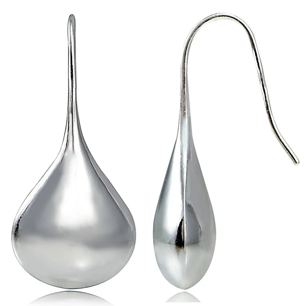 Italian Sterling Silver Puffed Teardrop Earrings