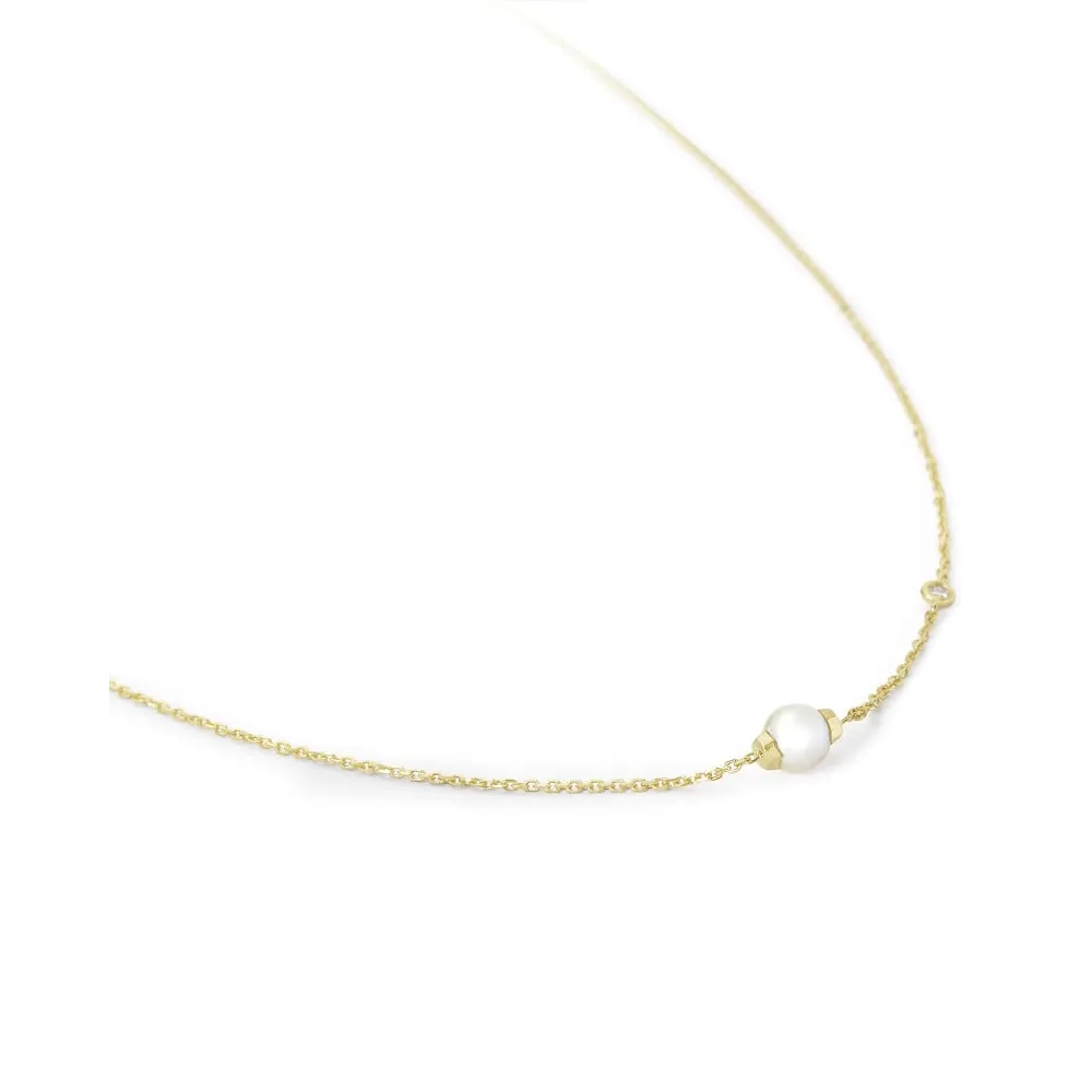 Kendra Scott Cathleen 14K Yellow Gold Cathleen Necklace with Pearl and Diamond