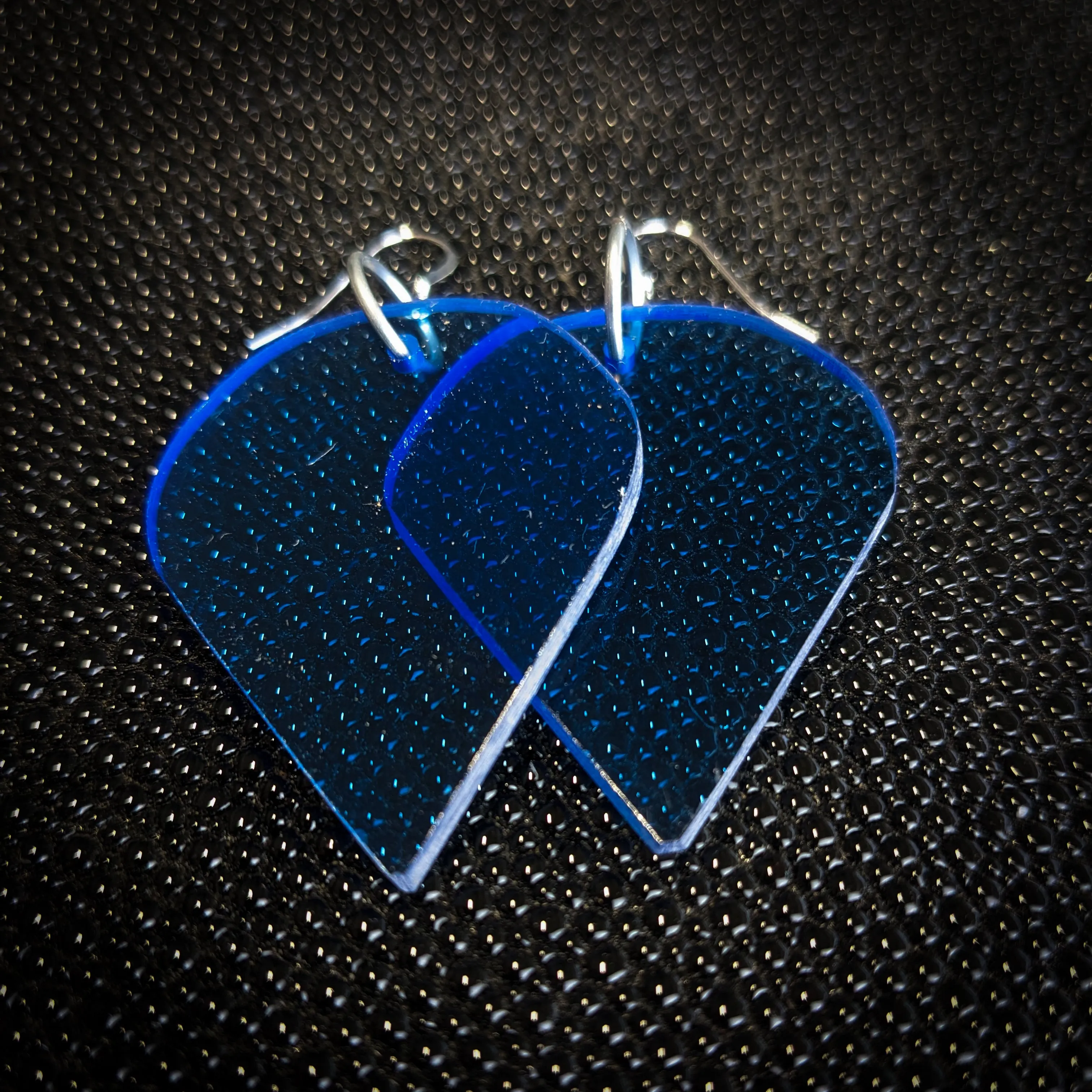 Light Blue Shield Dangle Earrings