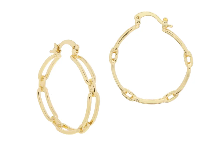 Linked Gold Hoop