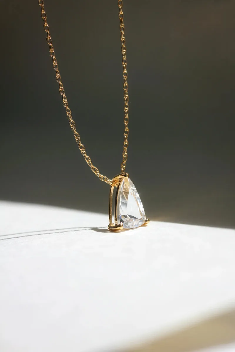 Little Gold White Topaz Slider Necklace