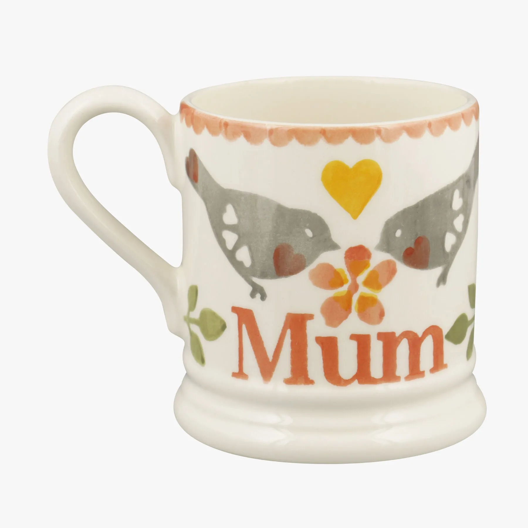 Lovebirds Coral Mum 1/2 Pint Mug