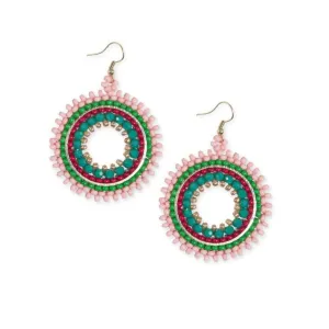 Lulu Blush Circle Beaded Drop Earring