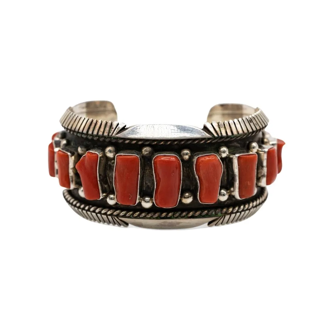 Mediterranean Coral Cuff Bracelet