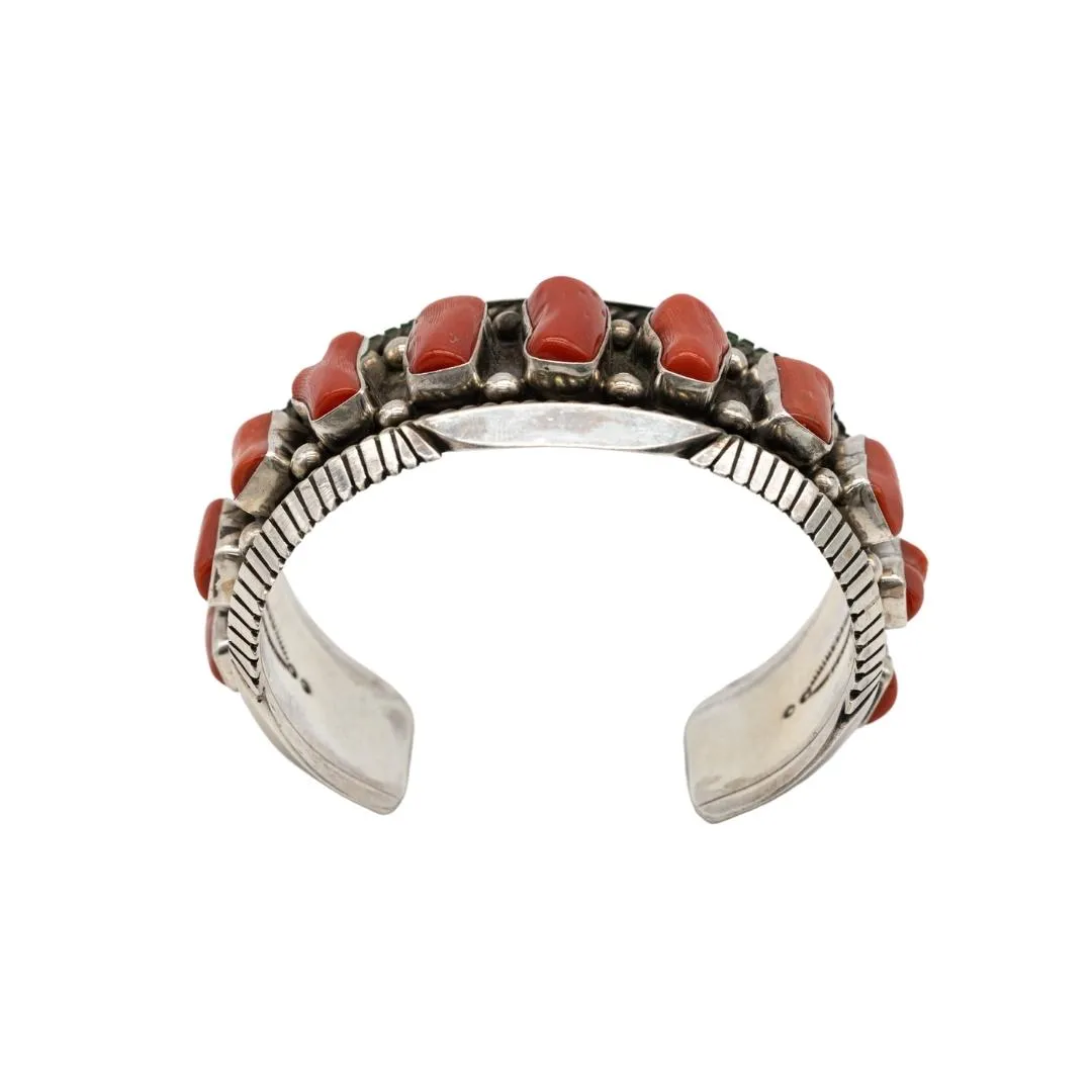 Mediterranean Coral Cuff Bracelet